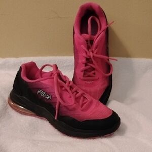 Fila Pink and Black Athletic Shoes with Breathable Mesh
